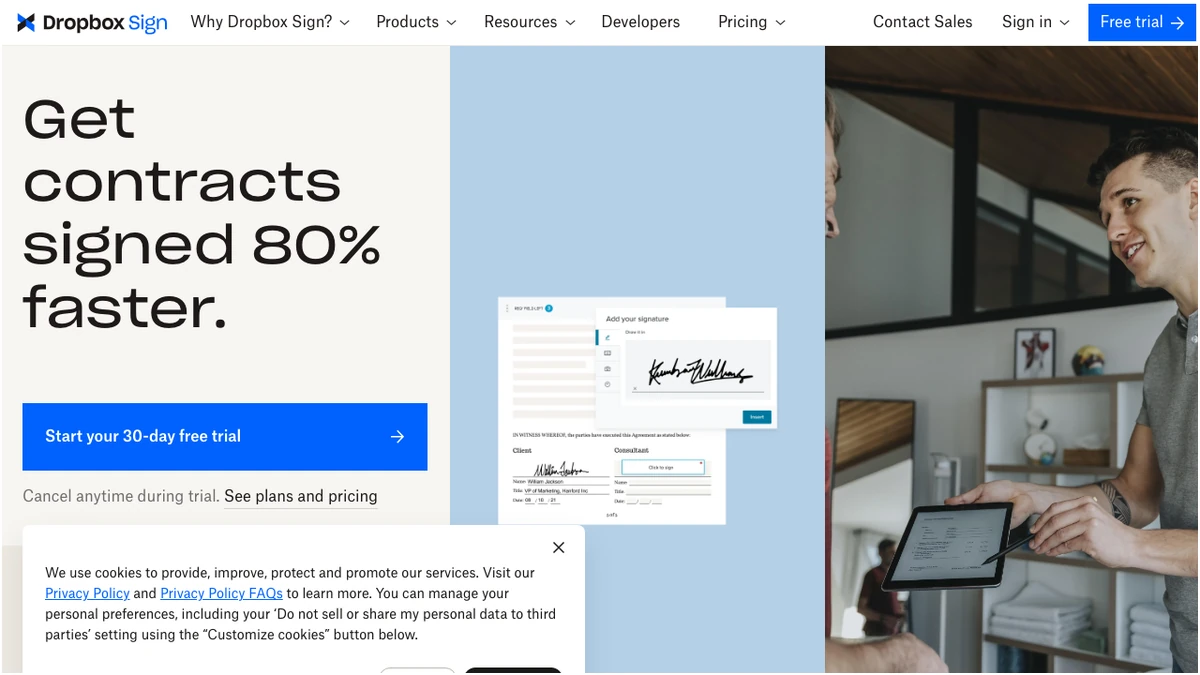 Pricing comparison for hellosign
